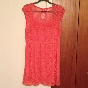 Coral Lace Dress