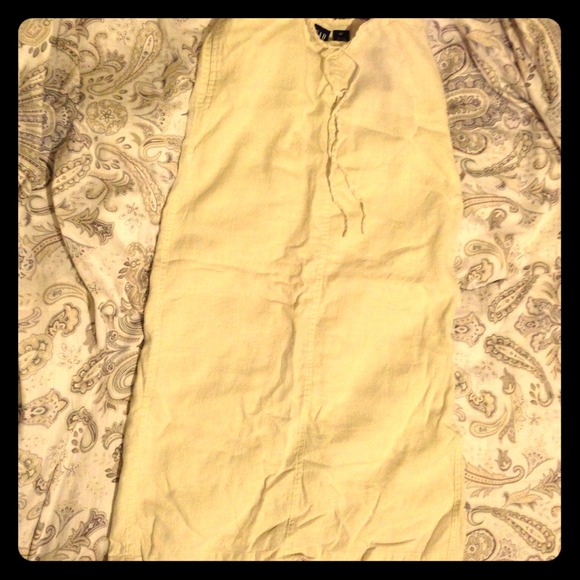 ️Beige Khaki Cream linen GAP maxi skirt