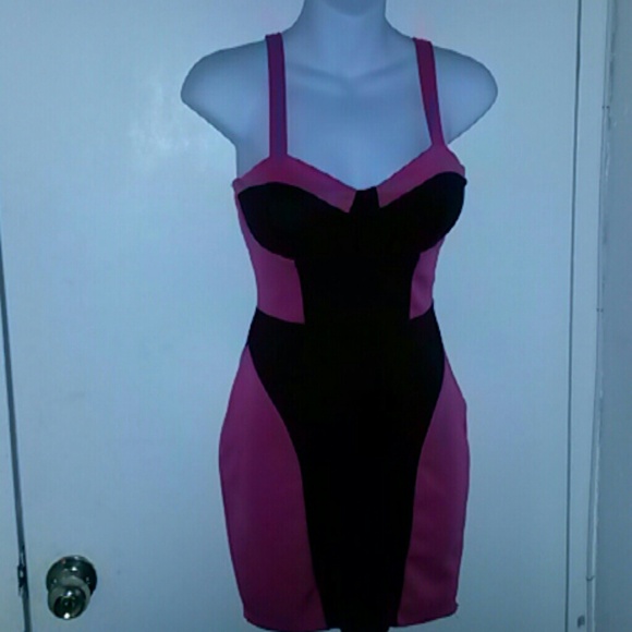 Pink and black dress