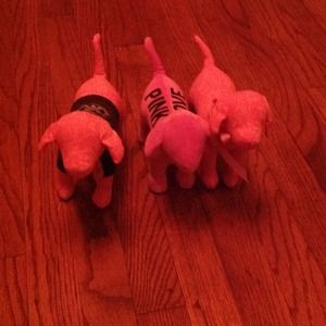 3 pink dogs