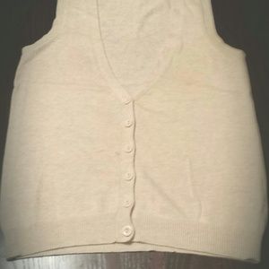 Off white button up Cotton vest