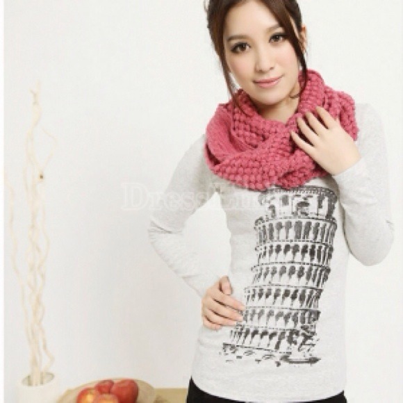 Watermelon Colored Circle Scarf