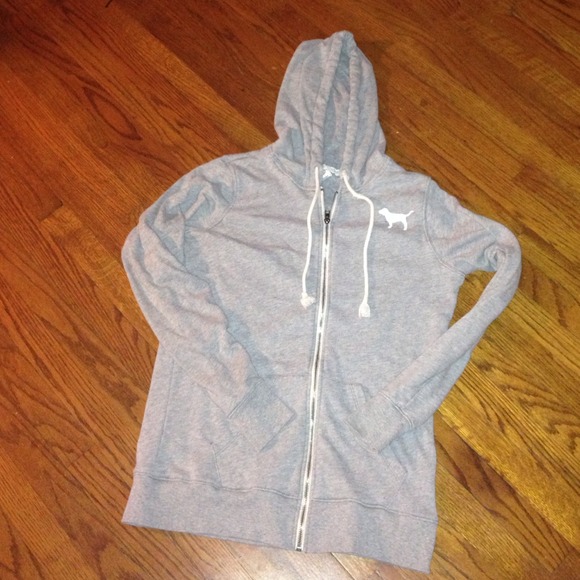 ✋SOLD!!! Gray love pink hoodie - Picture 2 of 2