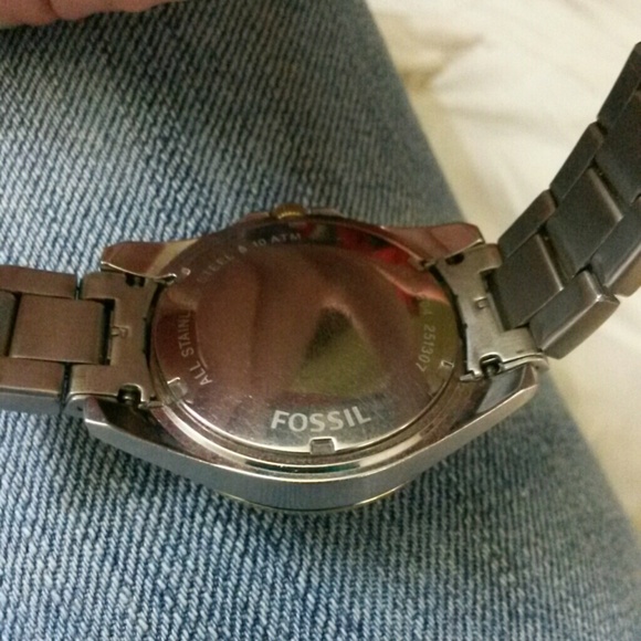 Boyfriend style two toned Fossil watch