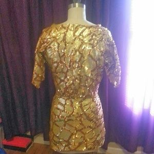 Custom made Gold and Yellow Sequined dress