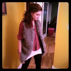 Faux fur oversized vest