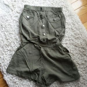 Urban Behavior Cargo Romper in Olive XS