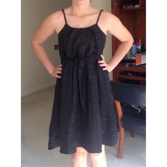 Francesca's Black with Gold Party Dress - Picture 1 of 4