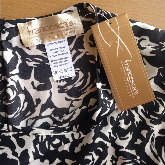 Francesca's Black and White Shift Dress - Picture 4 of 4