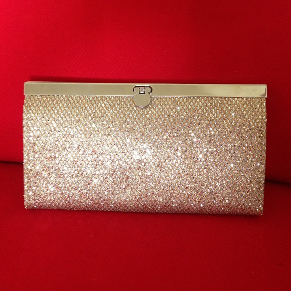 New gold sparkle clutch