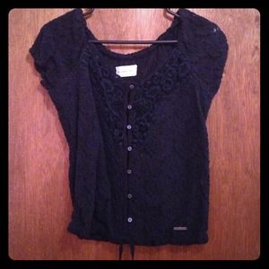 Abercrombie & Fitch blue lace tie shirt