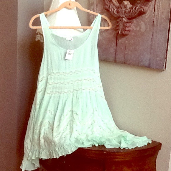 Free People Voile and Lace Trapeze Slip