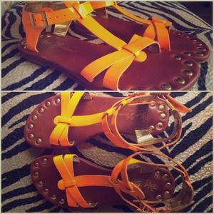 Matt Bernson 'KM' Gladiator Sandals Sz.6 in Orange