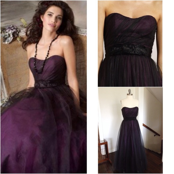 ❌SOLD❌EGGPLANT PURPLE BALL GOWN WITH BLACK TULLE