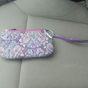 Pink and blue wristlet