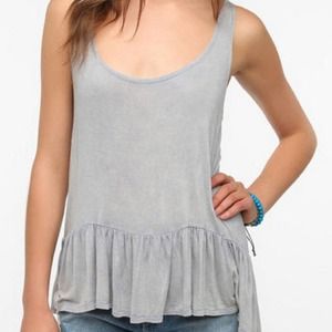 Daydreamer LA Acid Wash Peplum Tank Top Tunic