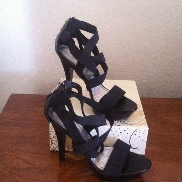 Black zippered back stilettos