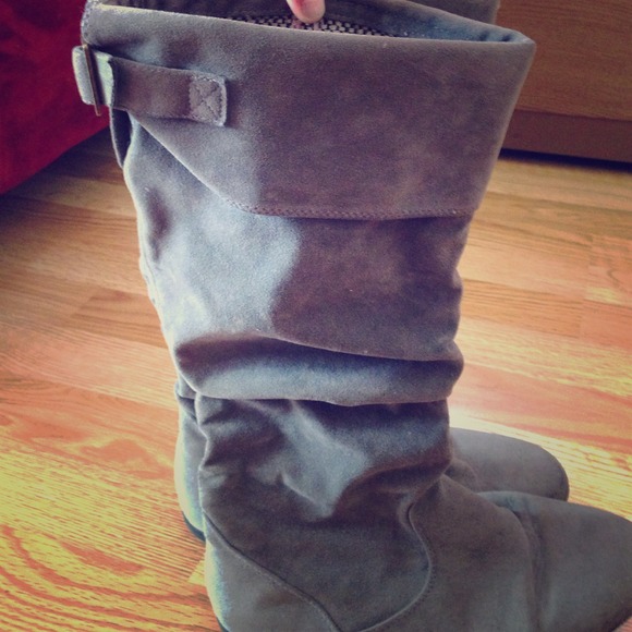 Tall grey boots
