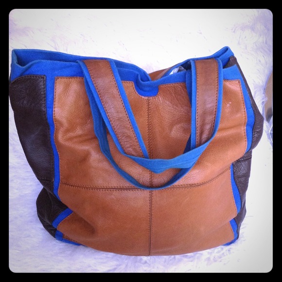 *SOLD** joho157 ZARA multi color leather handbag!