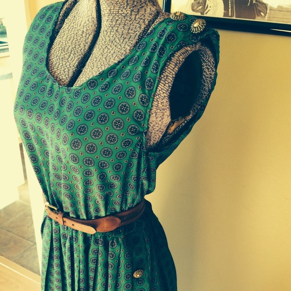Vintage Green with Envy Day Dress.