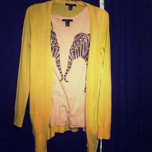 light yellow cardigan&elephant tee bundle