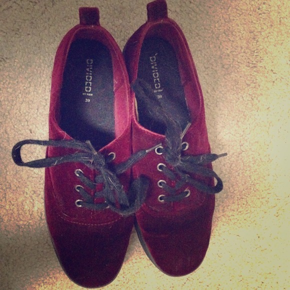 Red Velvet Platform Shoes