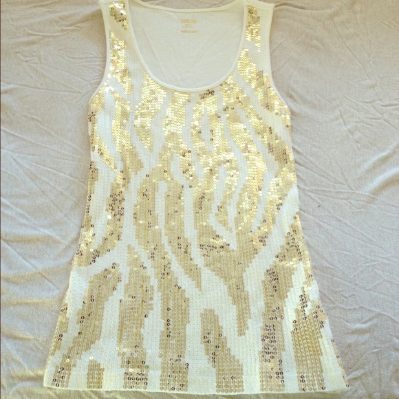 Michale Kors white and sequined tank top