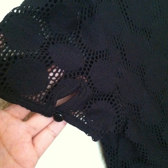 Black polka-dot lace dress - Picture 3 of 4