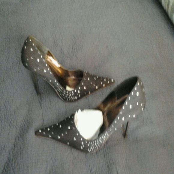 Brown studded shoes