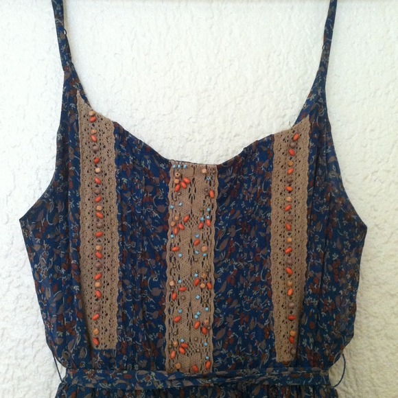 Blue floral summer dress - Picture 2 of 4