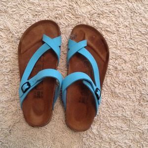 Women's size 7 blue Birkis sandals