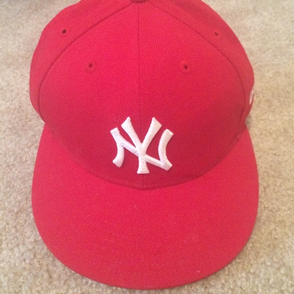 NY Yankees Red New Era 59/50 Hat Size 7 1/4