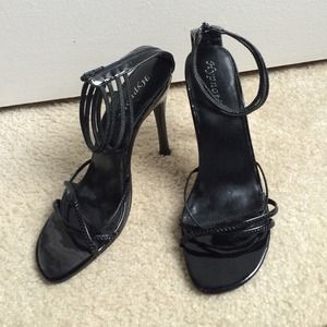 Black strappy heels