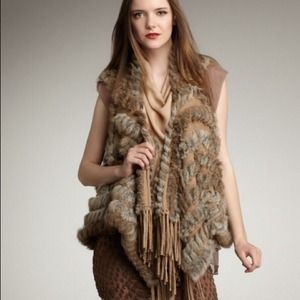 Haute Hippie fringed real fur vest