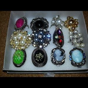 12 New adjustable costume rings