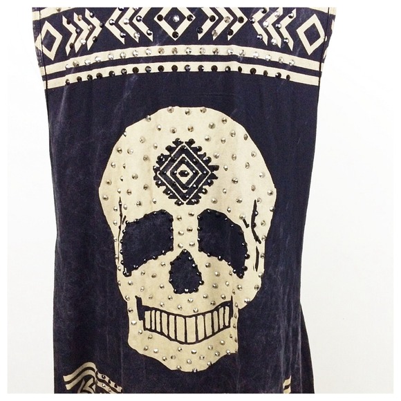 Vocal Tops - ❗️SALE❗️VOCAL: Black Stone Wash Skull Vest Vocal Tops - ❗️SALE❗️VOCAL: Black Stone Wash Skull Vest