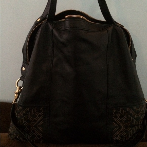 Cynthia Vincent black leather handbag