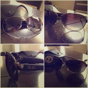 Ray-Ban Aviator sunglasses.