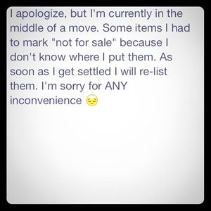 MOVING- UNAVAILABLE ITEMS