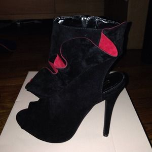 Black and Red Booties