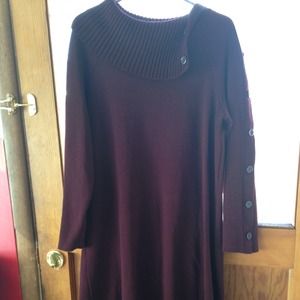 Wine colored sweater dress