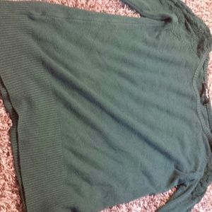 Green lace sided sweater