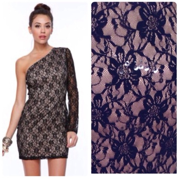 Forever 21 Dresses & Skirts - Black lace one sleeve should dress!!