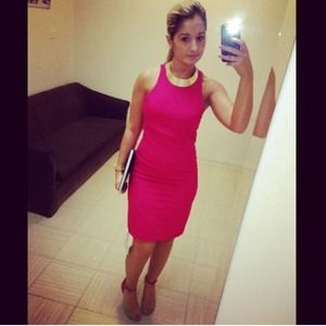 Hot Pink zara dress - great for work/parties!