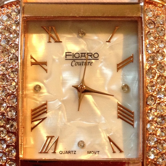 Elegant FIGARO COUTURE Rose Gold WATCH MOP face CZ - Picture 4 of 4