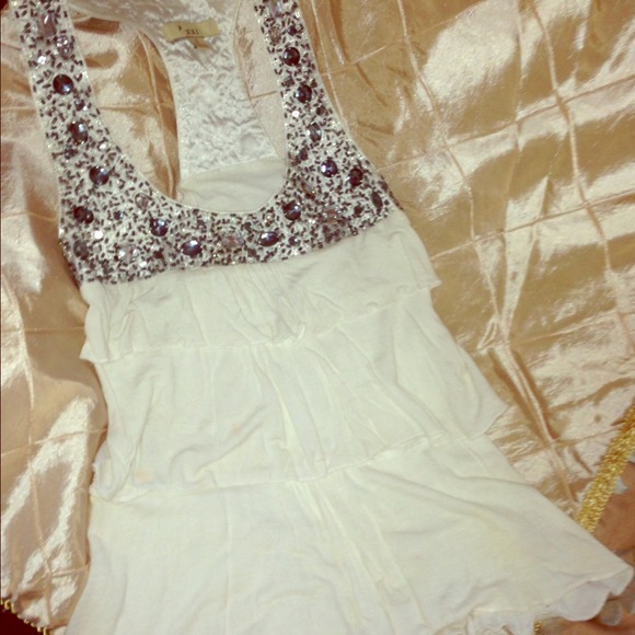 Sequin ruffle tank