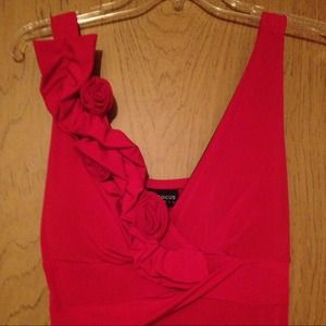 Red cocktail dress with attached Roses! Very sexy!