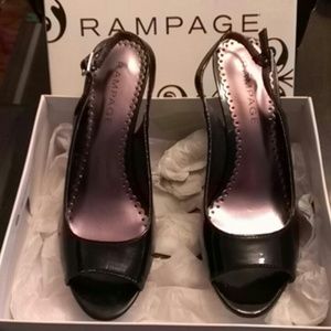 Black peep toe heels