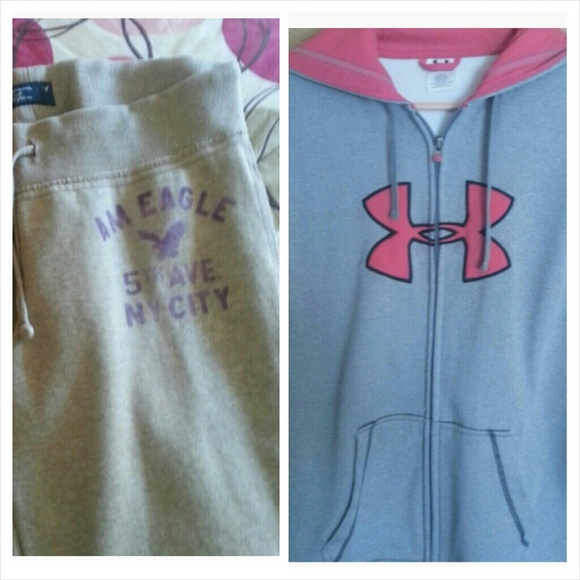 AE sweats (LG) and UA hoodie (LG)
