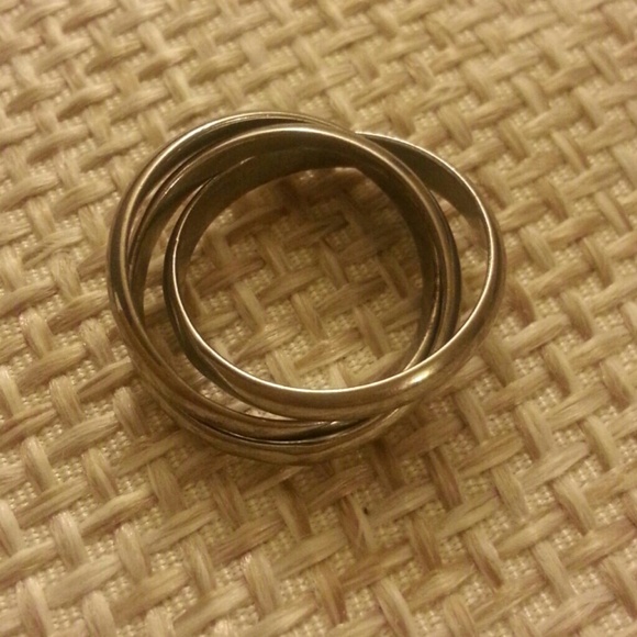 3 in 1 connected silver style ring